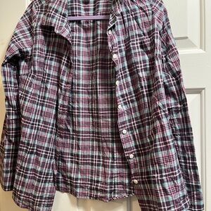 J. Crew Blue and Purple Boxy Button Down Shirt